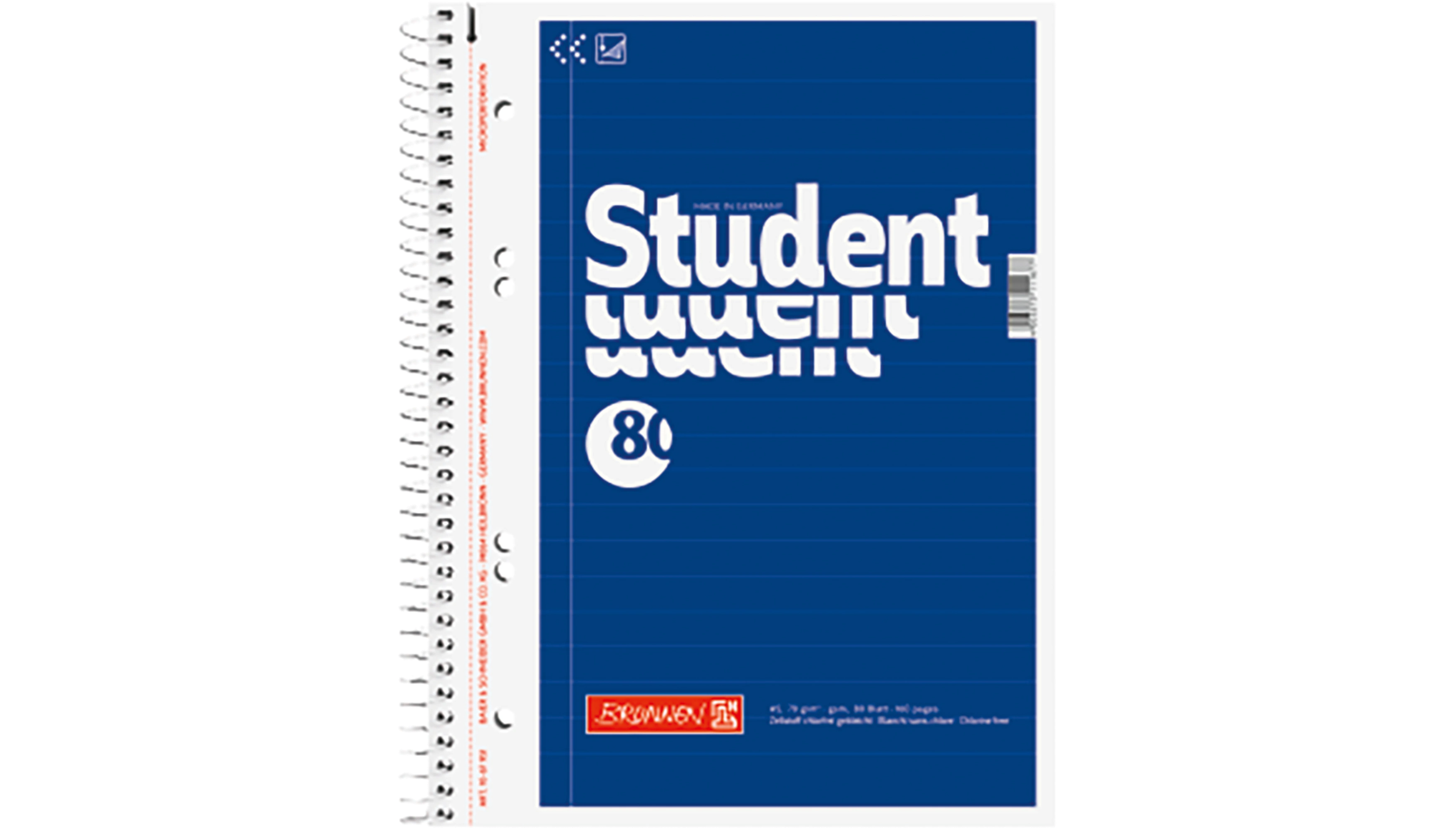 BRUNNEN Collegeblock Student DIN A5 liniert 70 g/m² 80 Blatt 5 Stück/Pack