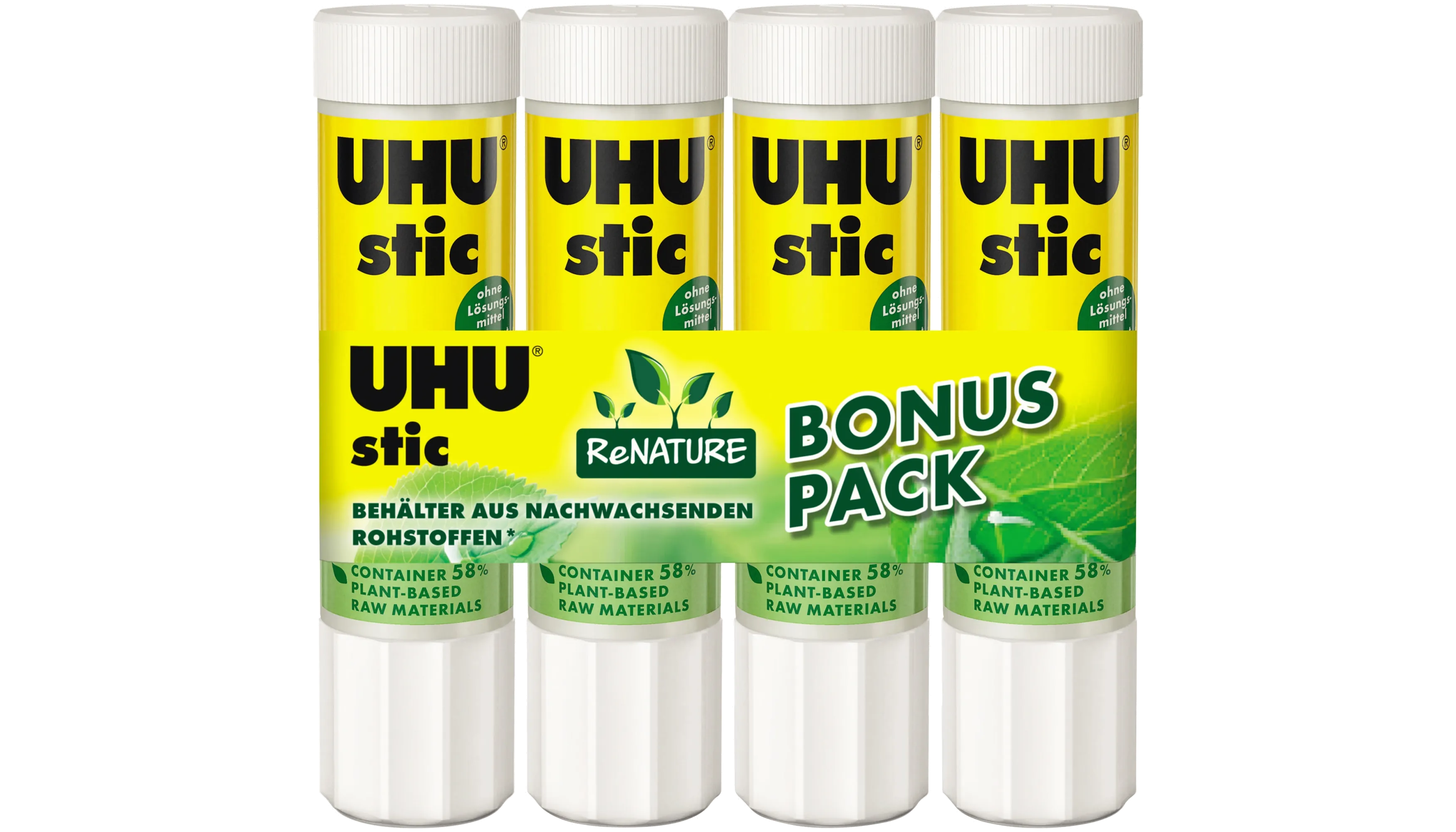 UHU® Klebestift stic ReNATURE  4x21g 4 Stück= 1Pack