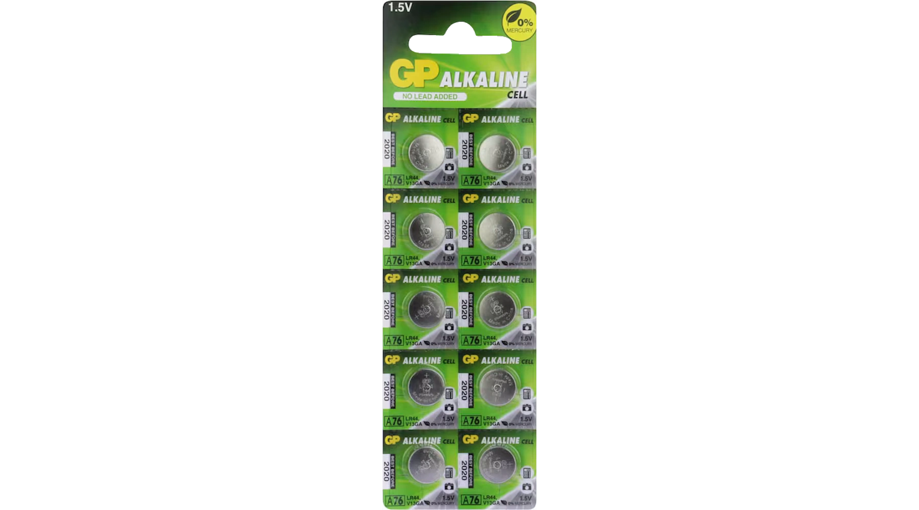 GP Knopfzellen V 13 GA/LR44 Alkali-Mangan 1,5 V 10 Stück/Pack
