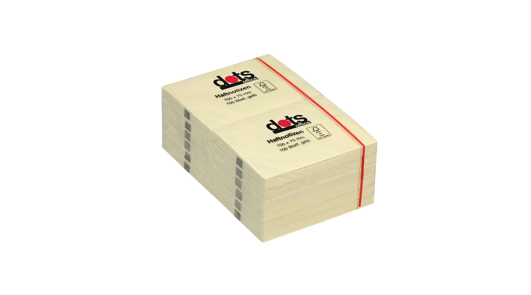 Haftnotizen 100x75 mm 100 Blatt 1Pack=12 Block hellgelb