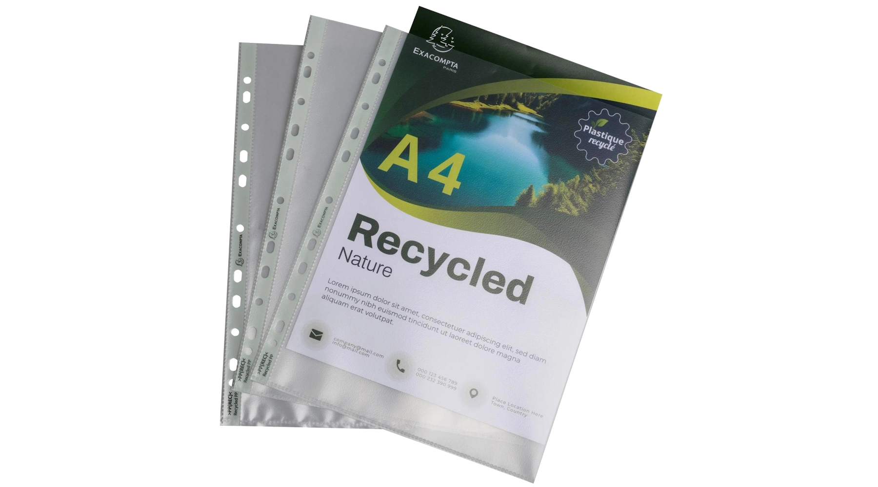 EXACOMPTA Prospekthüllen Forever® DIN A4 120 µm 25 Stück/Pack genarbt transparent