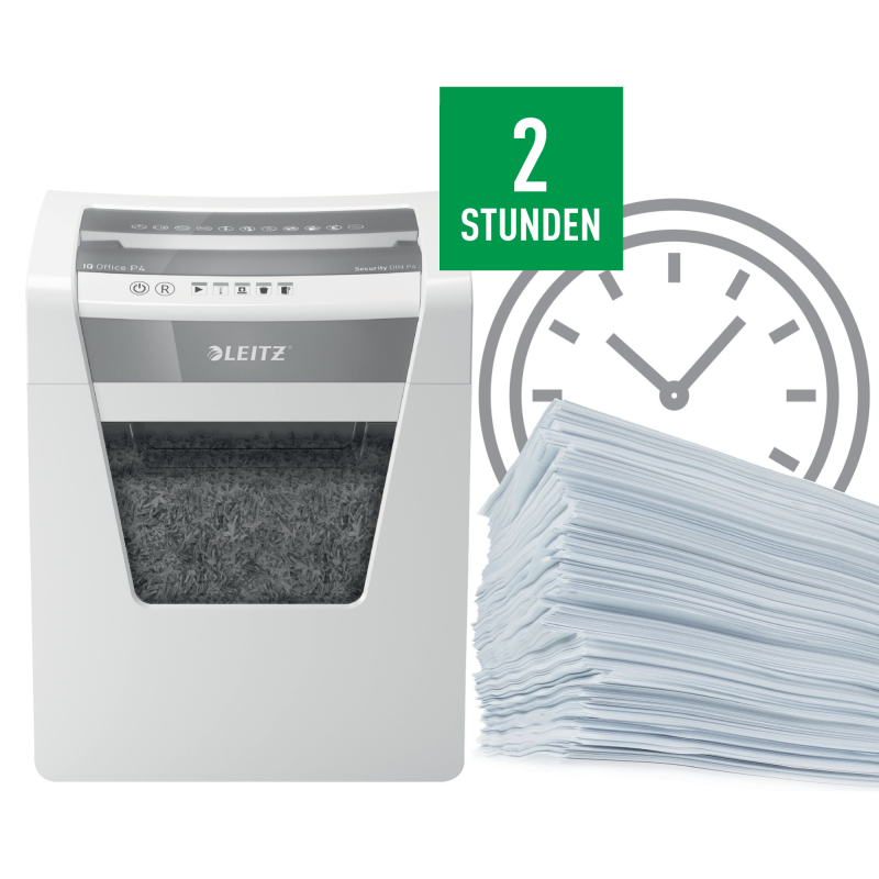 LEITZ Aktenvernichter IQ Office  Partikelschnitt P-4 weiß