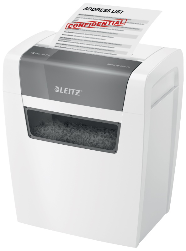 LEITZ Aktenvernichter IQ Home Partikelschnitt P-4 weiß