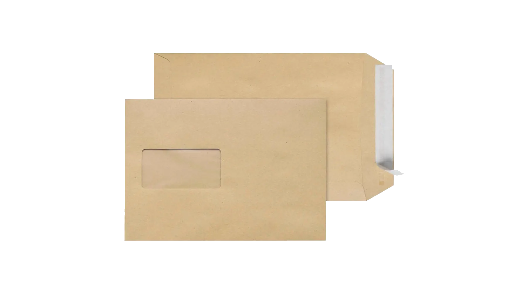 STEINMETZ Versandtaschen DIN C5 mit Fenster  90 g/m² haftklebend 500 Stück/Pack braun