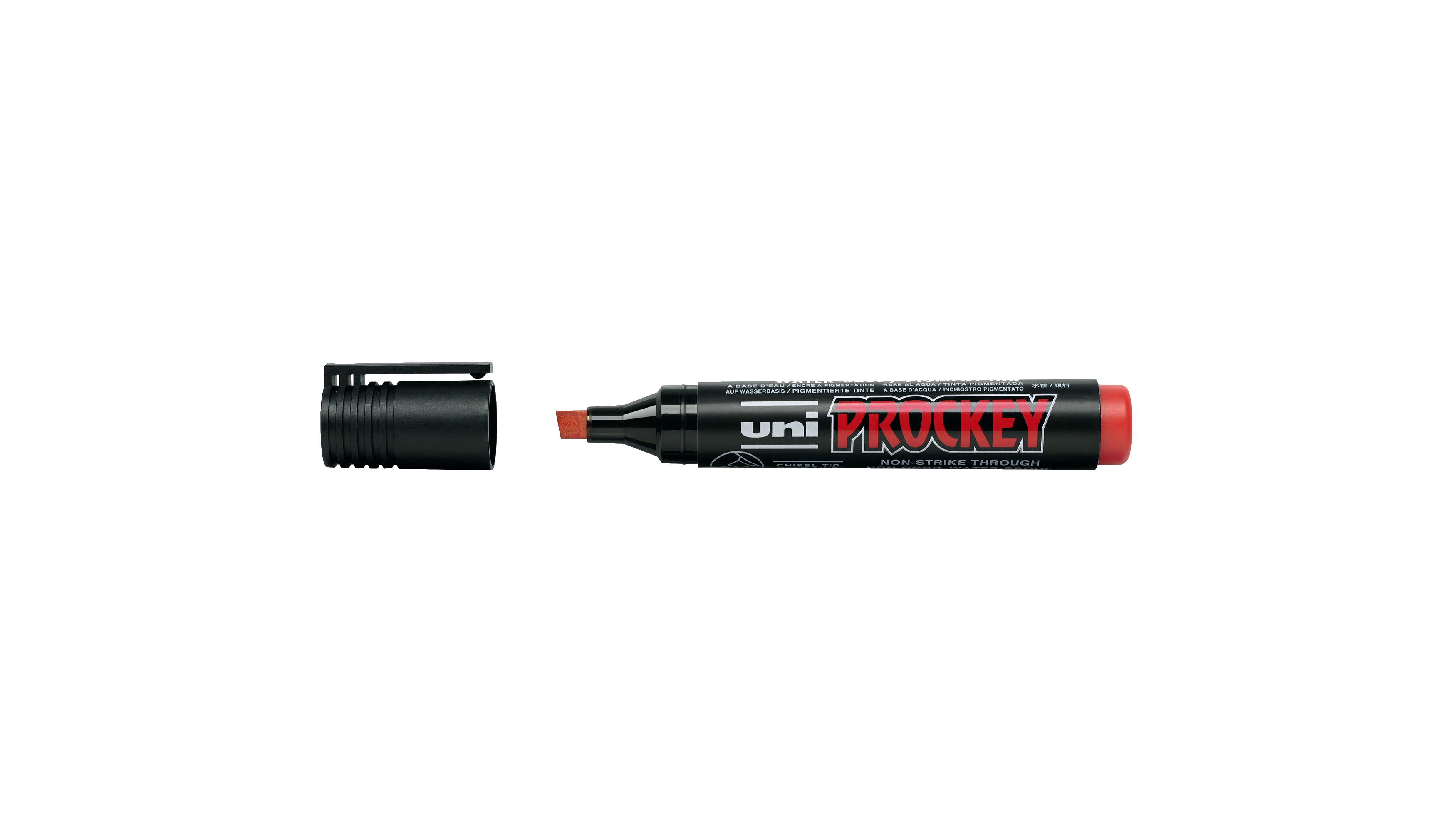 UNI-BALL Flipchartmarker uni PROCKEY  3-6 mm Keilspitze rot