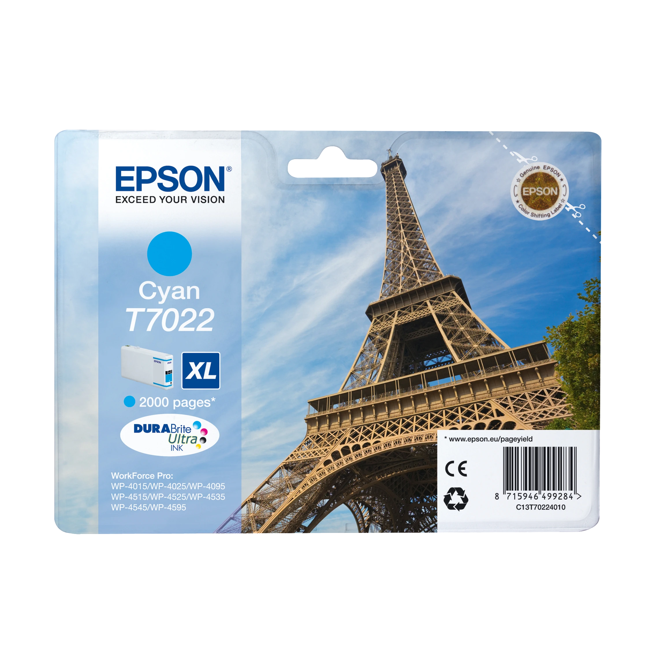 EPSON Tintenpatrone T7022XL cyan ca. 2.000 Seiten