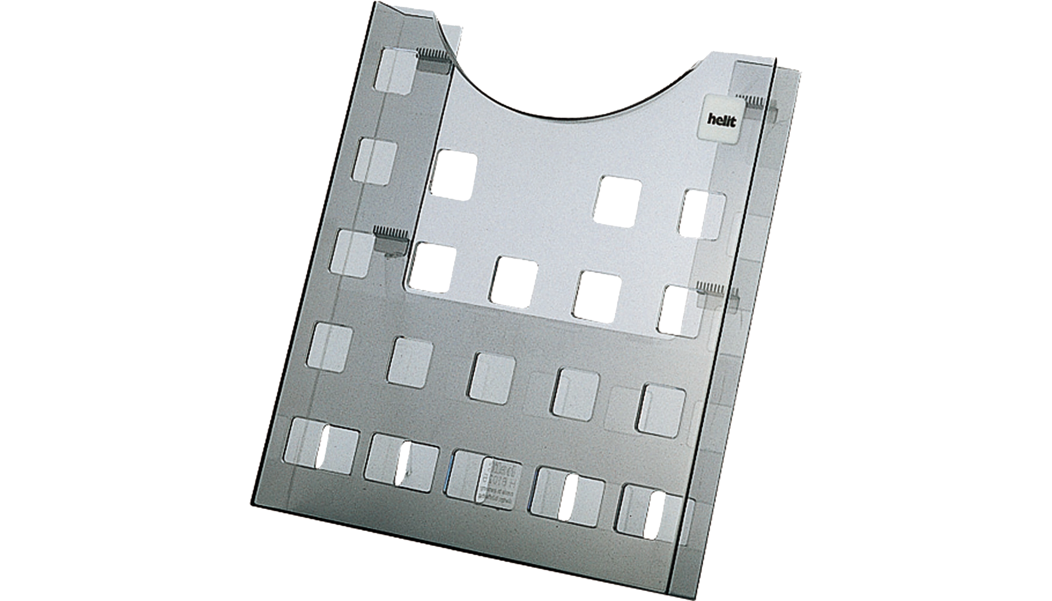 HELIT Prospekthalter the grid DIN A4 1 Fach Polystyrol grau transparent