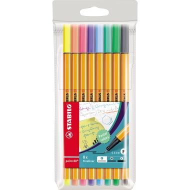 STABILO Fineliner point 88 pastell sortiert 8 Stück/Pack 