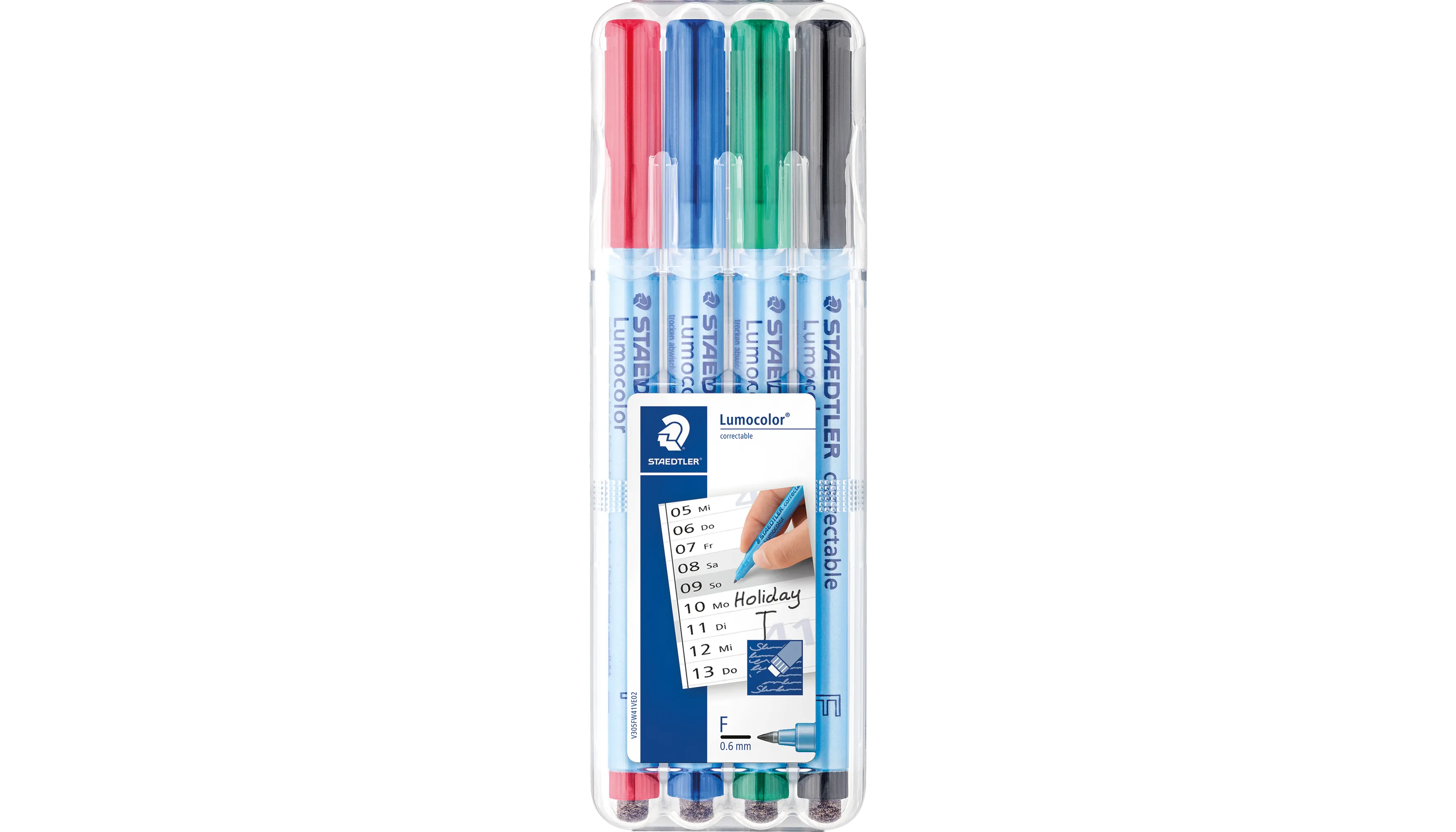 STAEDTLER Folienstift Lumocolor non-permanent  0,6 mm 4 Stück/Pack farbig sortiert