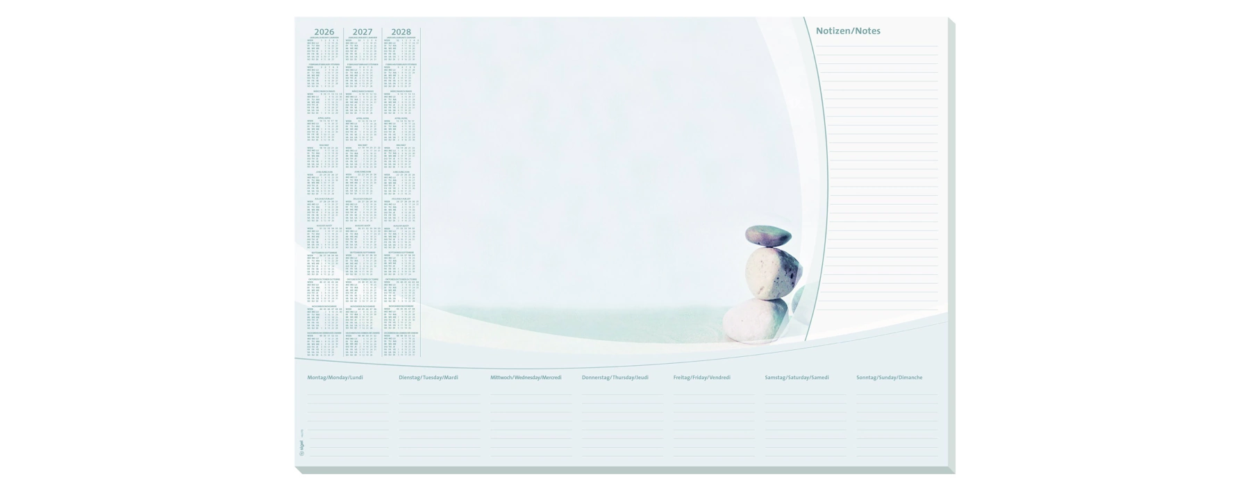 SIGEL Schreibunterlage Harmony mit Kalender 59,5 x 41 cm (B x H) 30 Blatt mehrfarbig