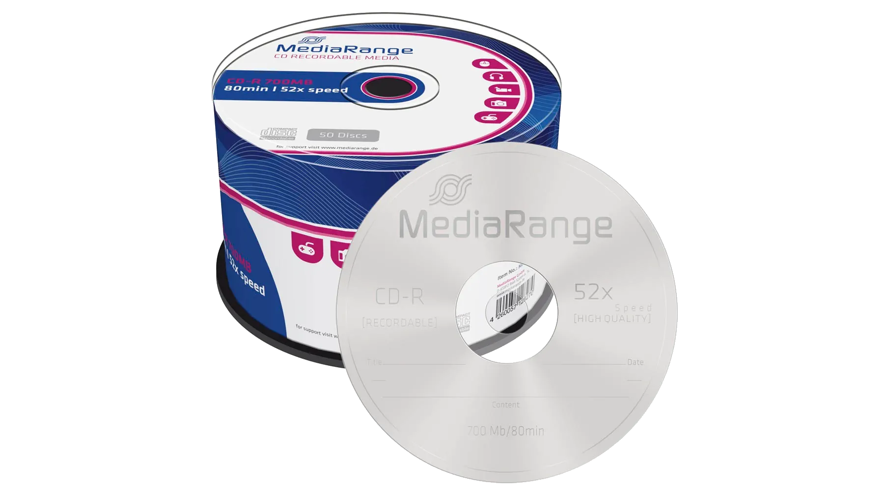 MEDIARANGE CD-R Spindel 700 MB  50 Stück/Pack