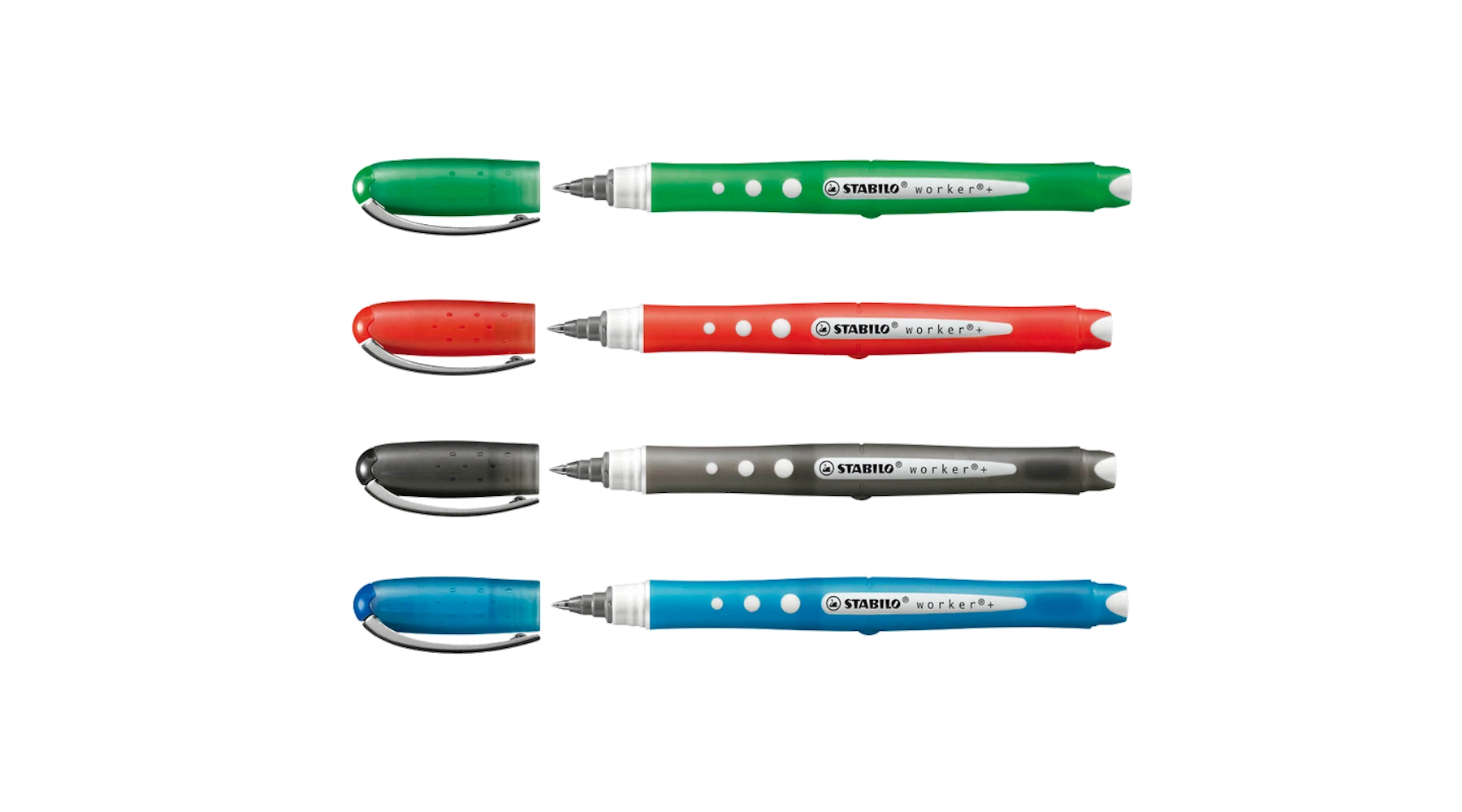 STABILO® Tintenroller worker®+ colorful 0,5 mm 4 Stück/Pack farbig sortiert