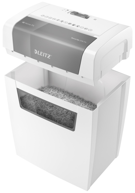 LEITZ Aktenvernichter IQ Home Partikelschnitt P-4 weiß