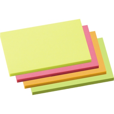 SOENNECKEN Haftnotiz 75 x 125 mm (B x H) 4 x 100 Blatt 4 Stück/Pack neonfarben