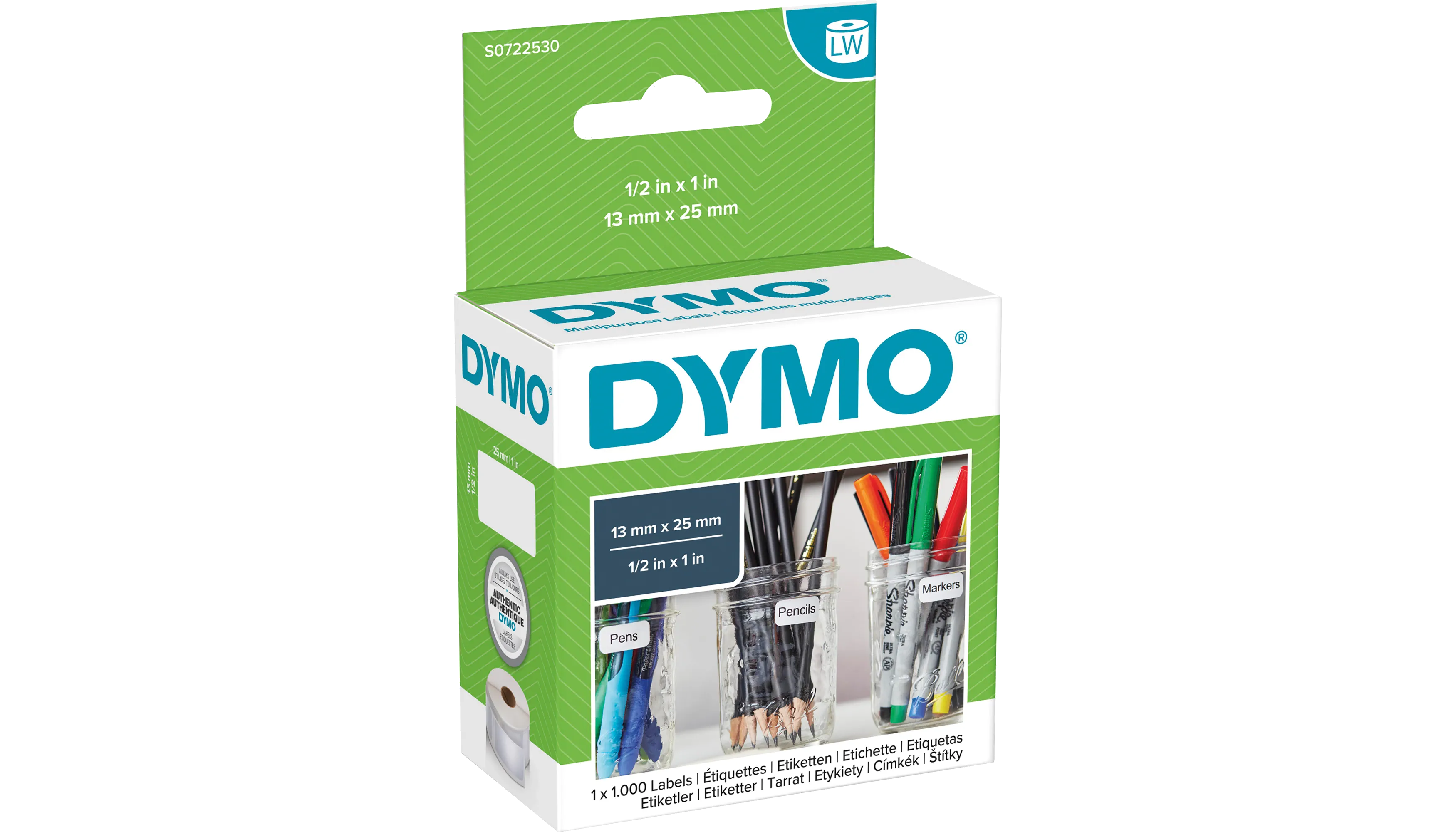 DYMO® Vielzwecketikett Original 13 x 25 mm weiß 1 Rolle= 1000 Etiketten