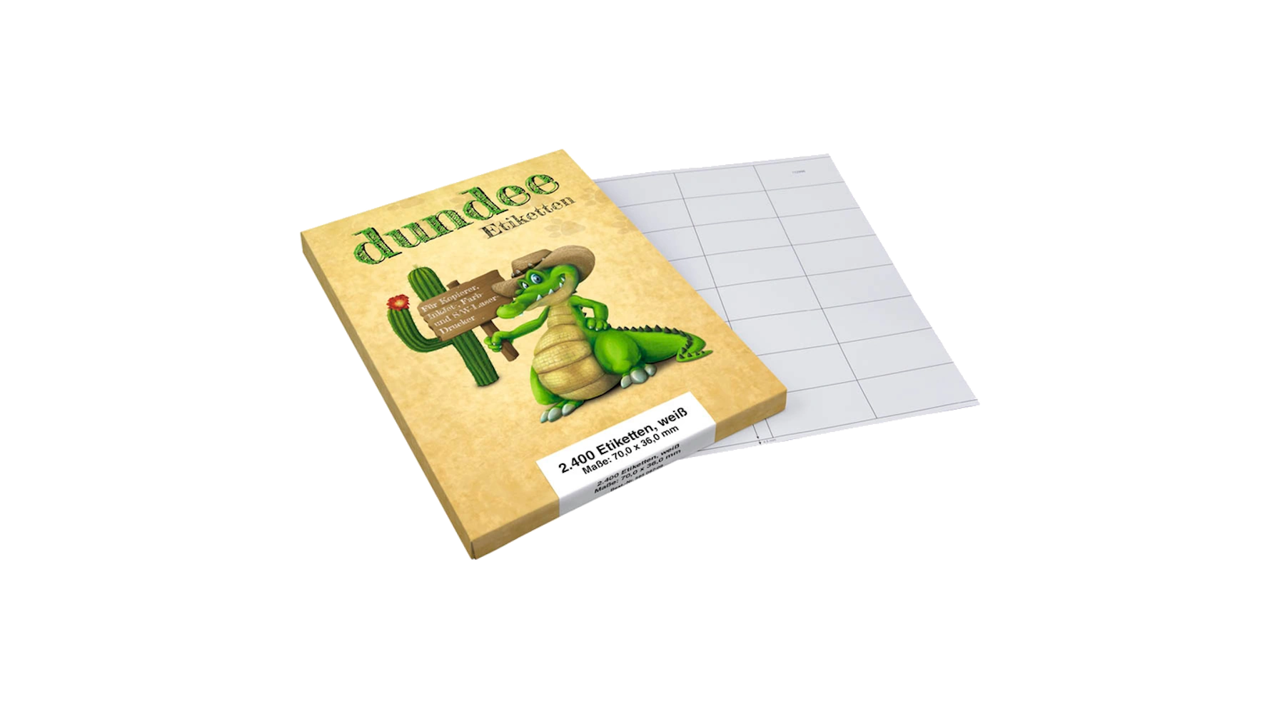 DUNDEE Universaletiketten 70 x 36 mm (B x H) 2.400 Etiketten/Pack weiß