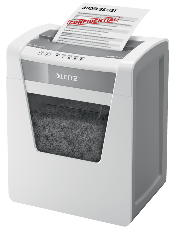 LEITZ Aktenvernichter IQ Office  Partikelschnitt P-4 weiß