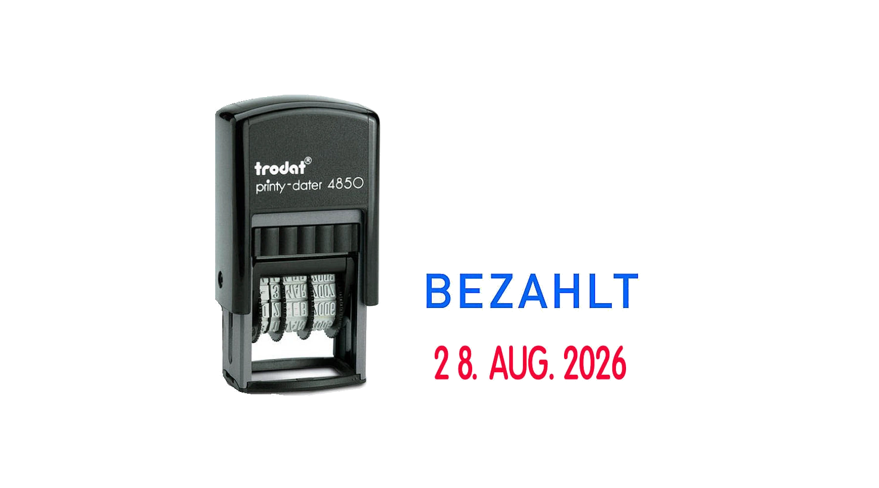 TRODAT® Datumstempel Printy™ 4850 BEZAHLT 23 x 12 mm (B x H) blau/rot