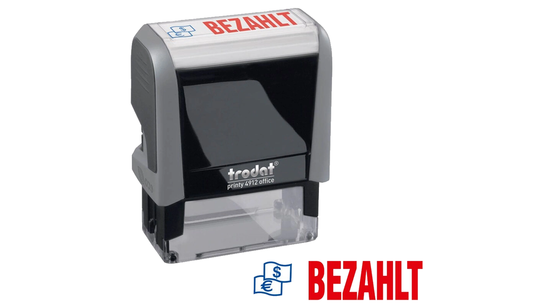 TRODAT® Textstempel Office Printy™ 4912 47 x 18 mm (B x H) "BEZAHLT" blau/rot