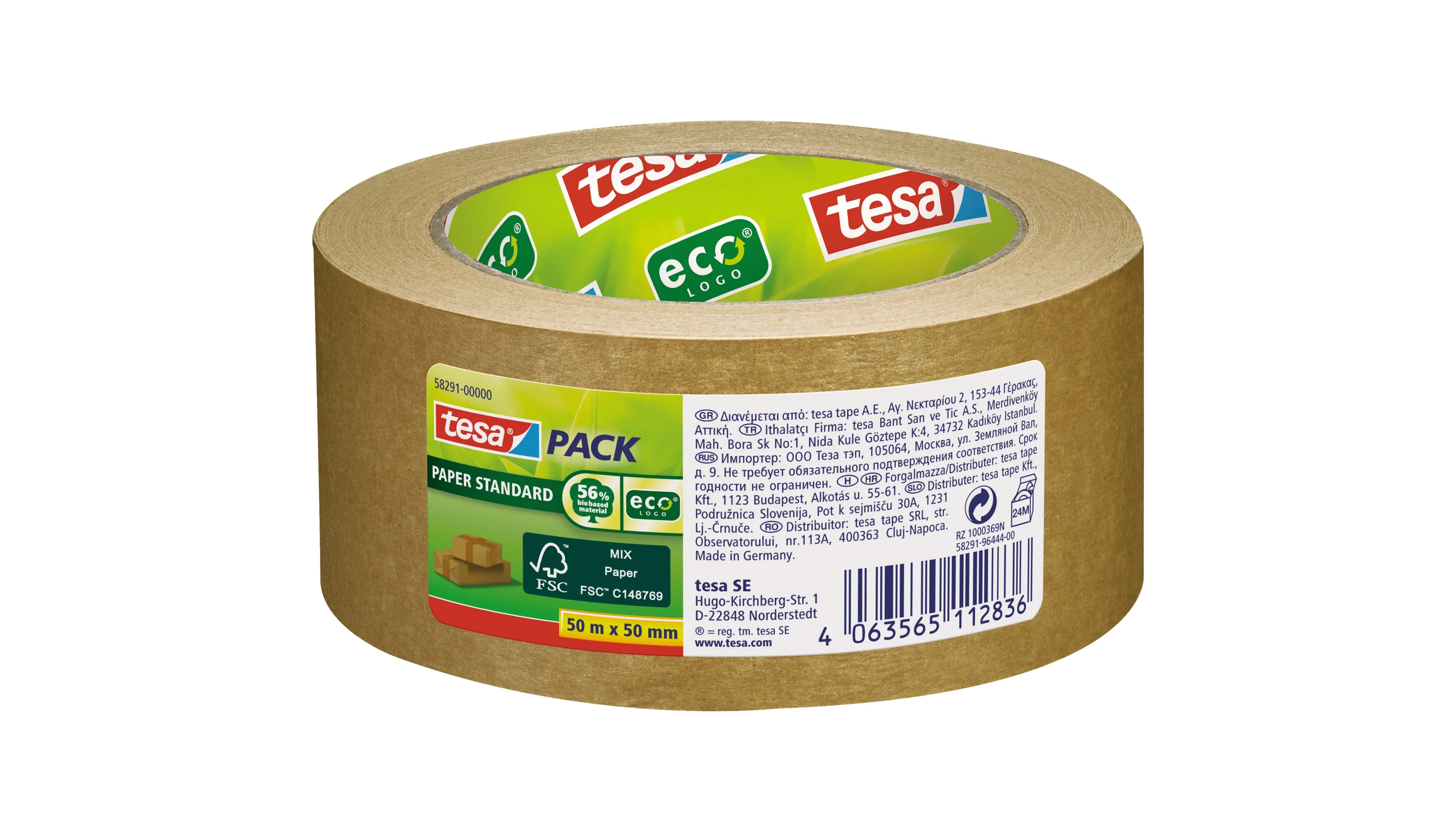 TESA ® Packband tesapack® Paper Standard 50 mm x 50 m braun