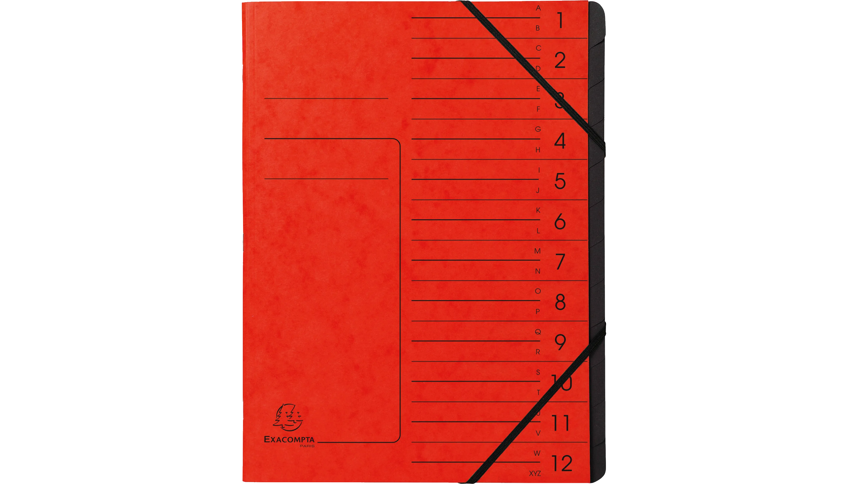 EXACOMPTA Ordnungsmappe DIN A4 12 Fächer rot  355 g/m² Colorspankarton