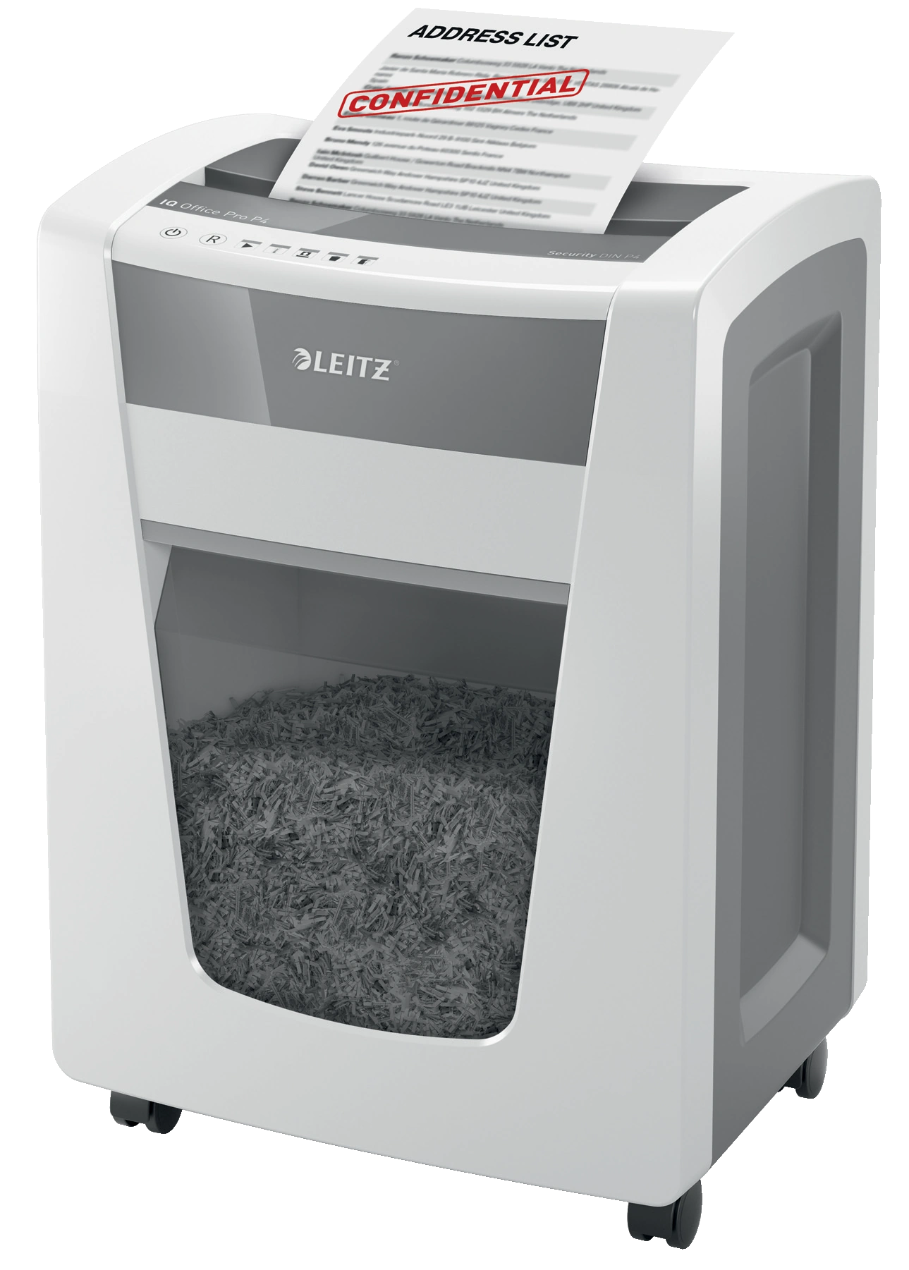 LEITZ Aktenvernichter IQ Office Pro  Partikelschnitt P-4 weiß