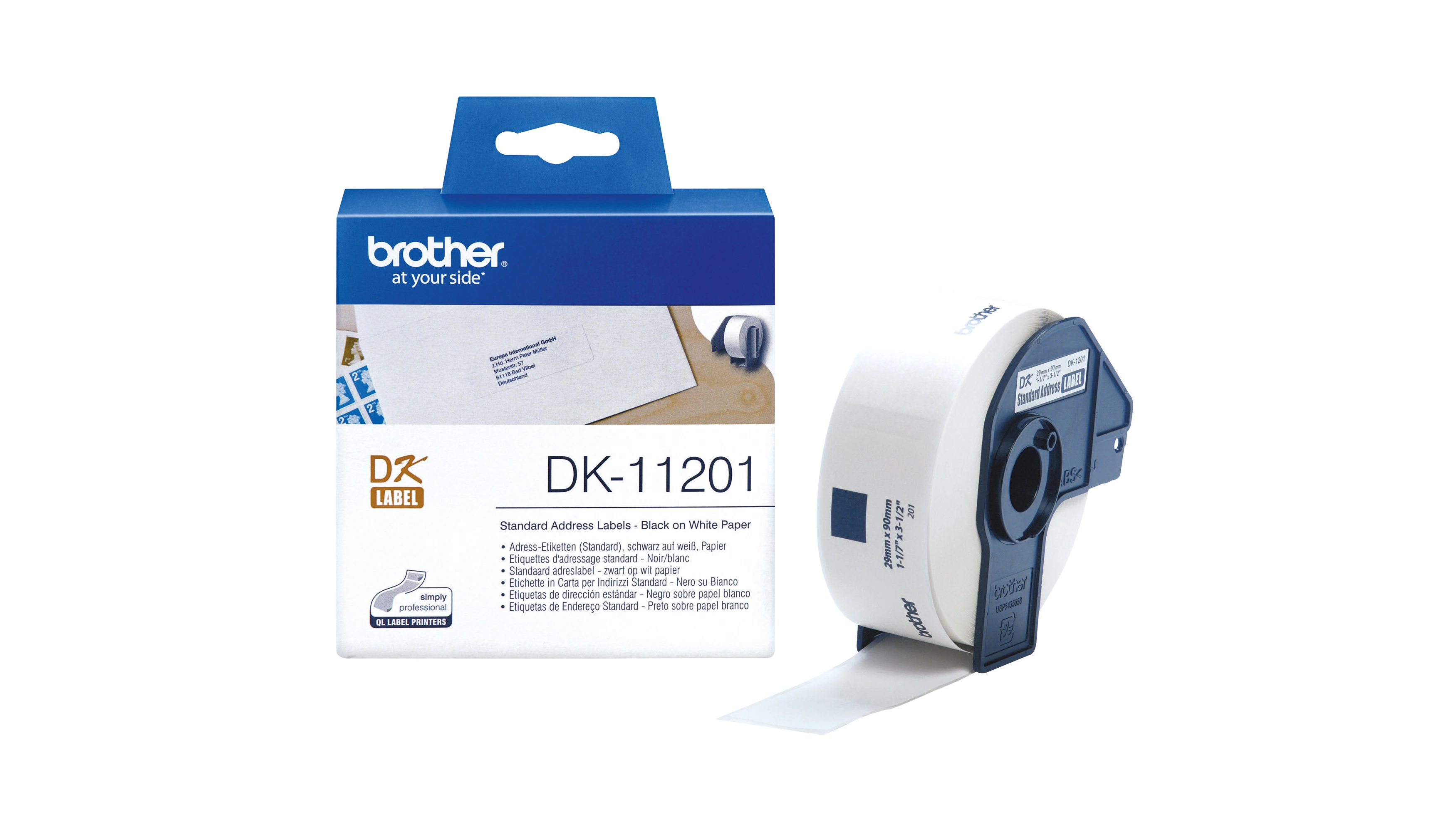 BROTHER Adressetikett 29 x 90 mm (B x H) 400 Stück/Pack weiß