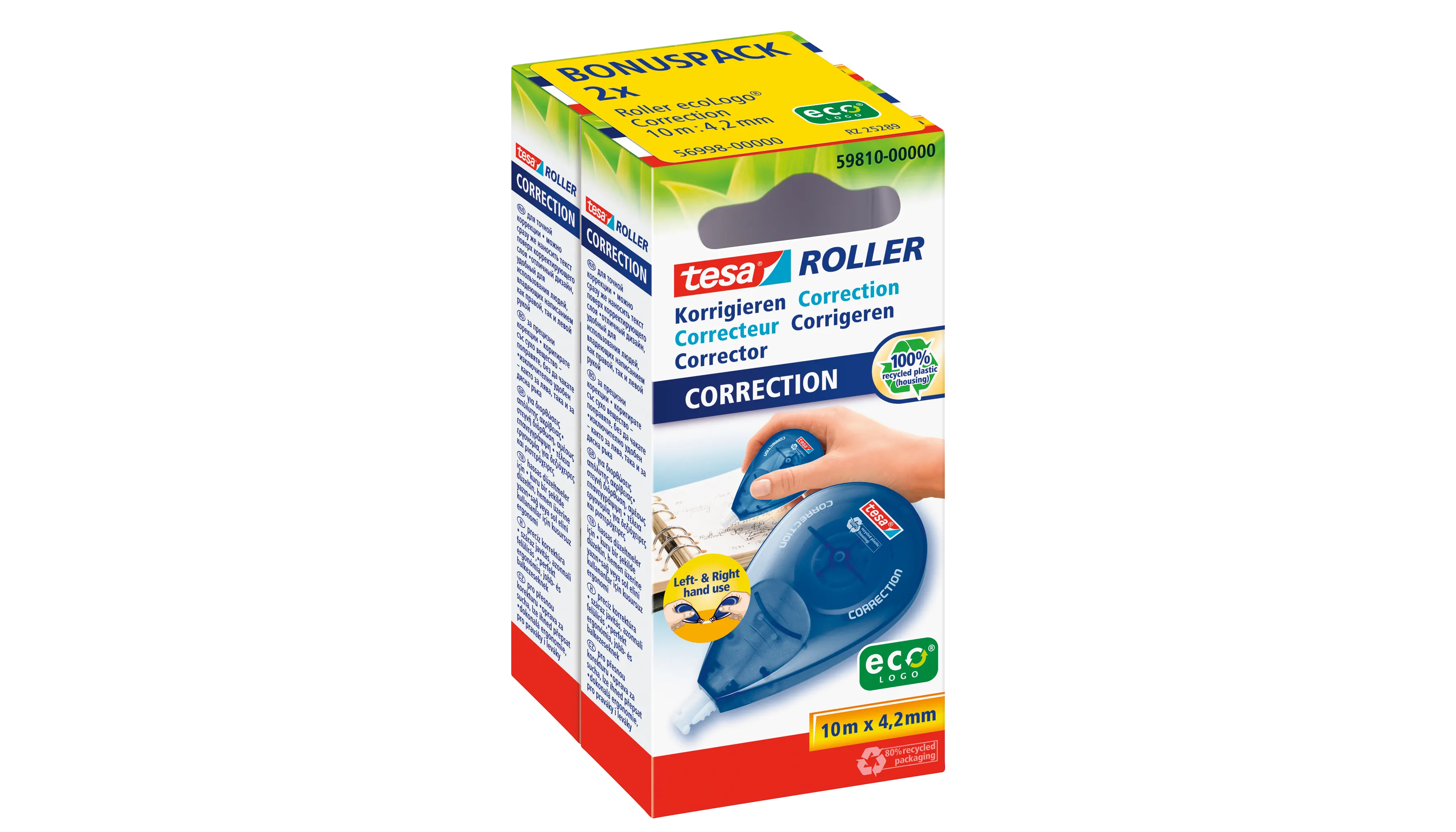 TESA® Korrekturroller ecoLogo® Left & Right 2 Stück/Pack