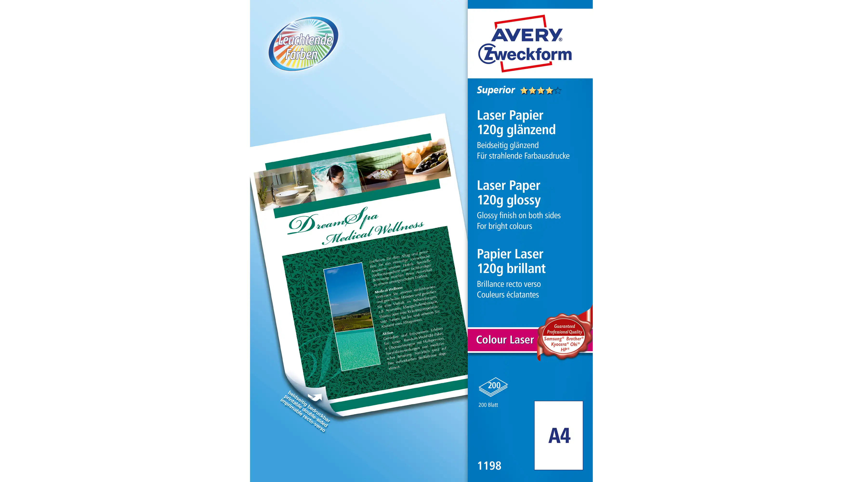 AVERY ZWECKFORM Fotopapier Superior DIN A4 120 g/m² 200 Blatt/Pack