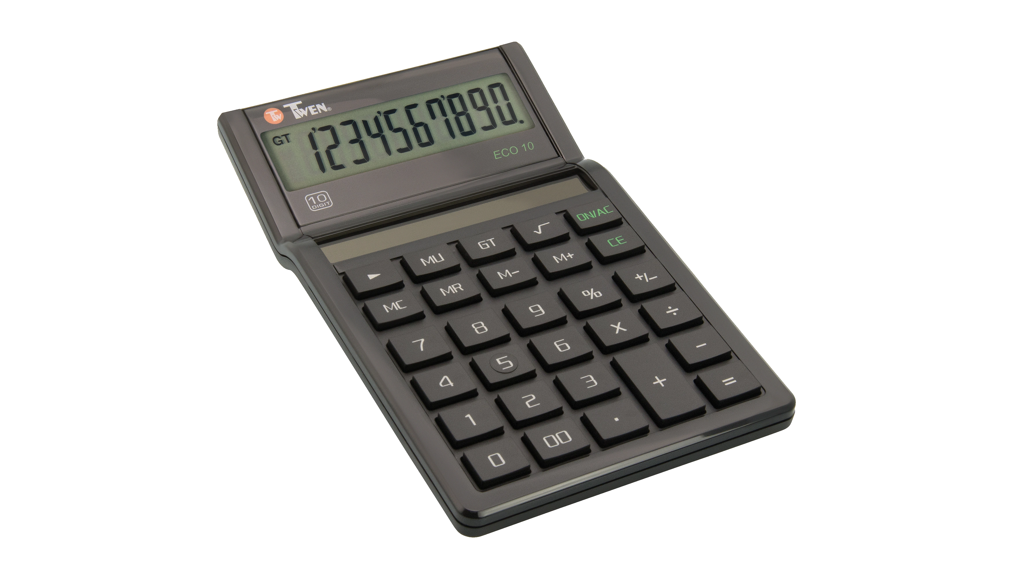 TWEN Taschenrechner Eco 10 571 10-stellig Solar-Energie schwarz