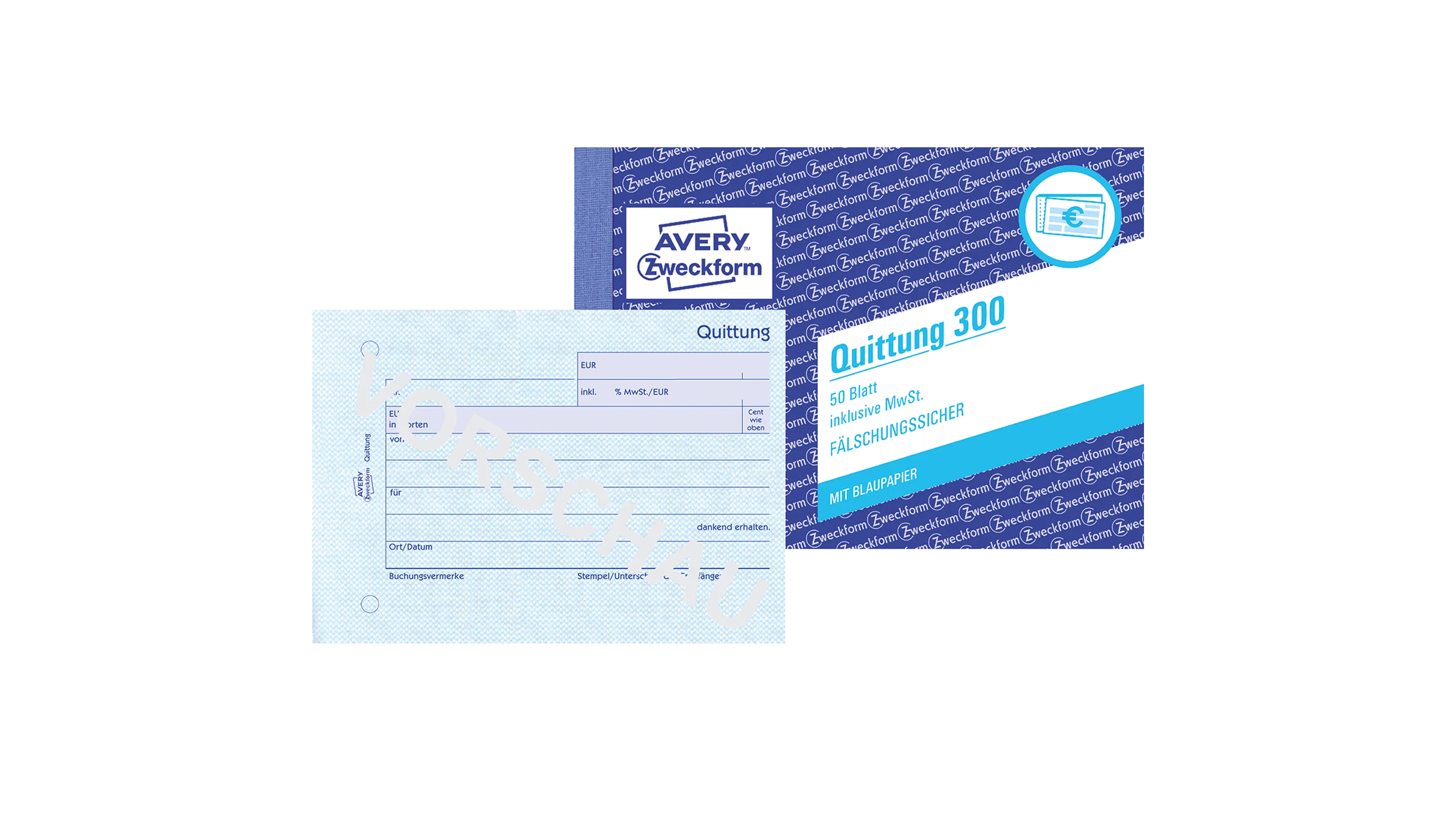 AVERY ZWECKFORM Quittung 300 A6quer  50 Blatt