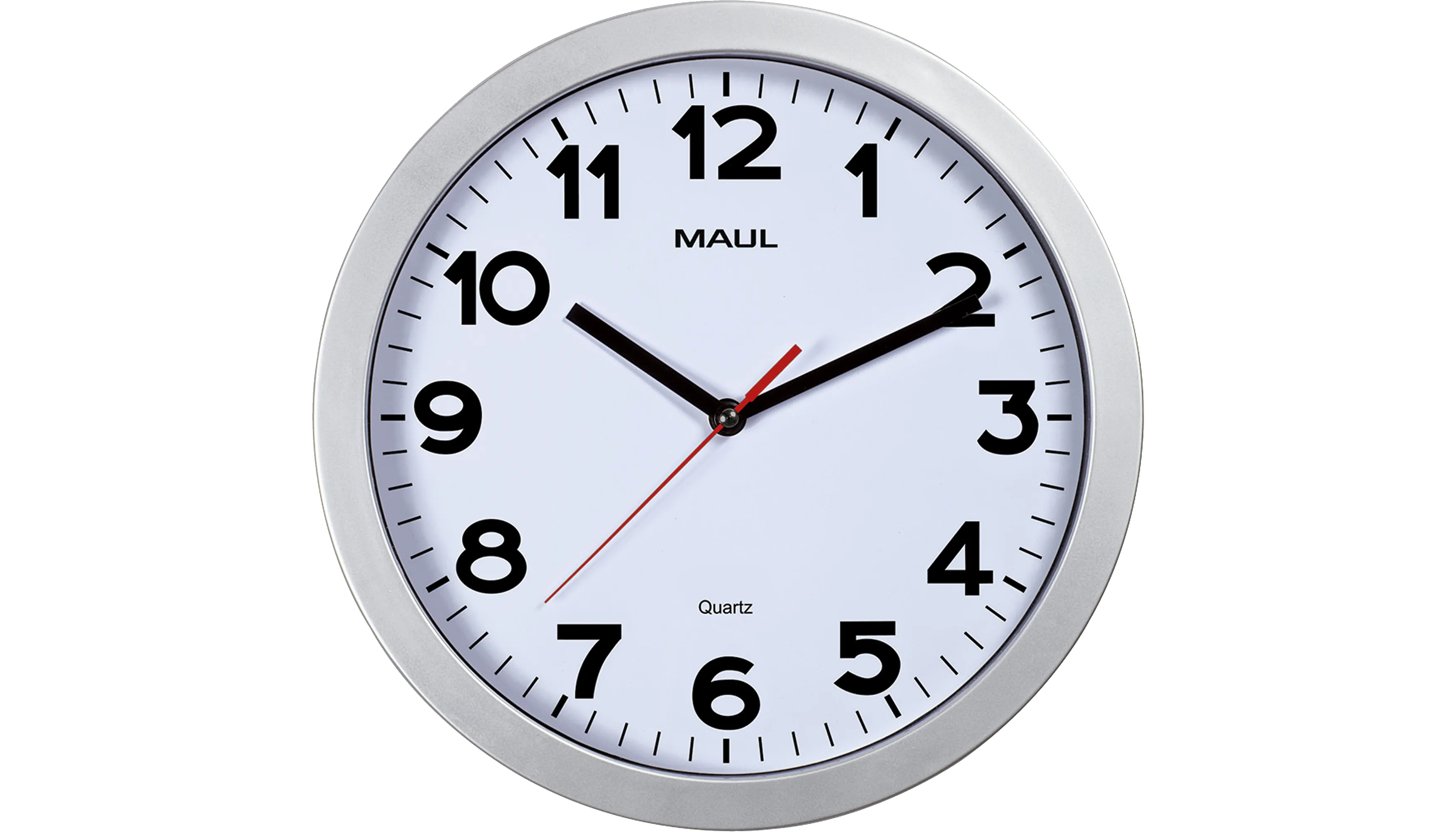 MAUL Wanduhr MAULstep 30 x 5 cm (Ø x T) silber Kunststoff