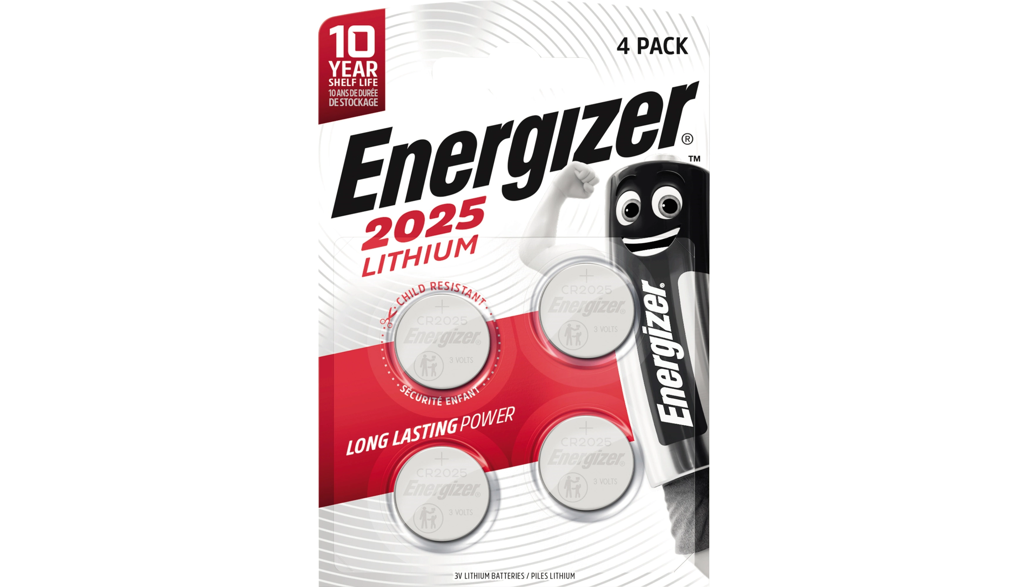 ENERGIZER® Knopfzelle Lithium CR2025 4 Stück/Pack
