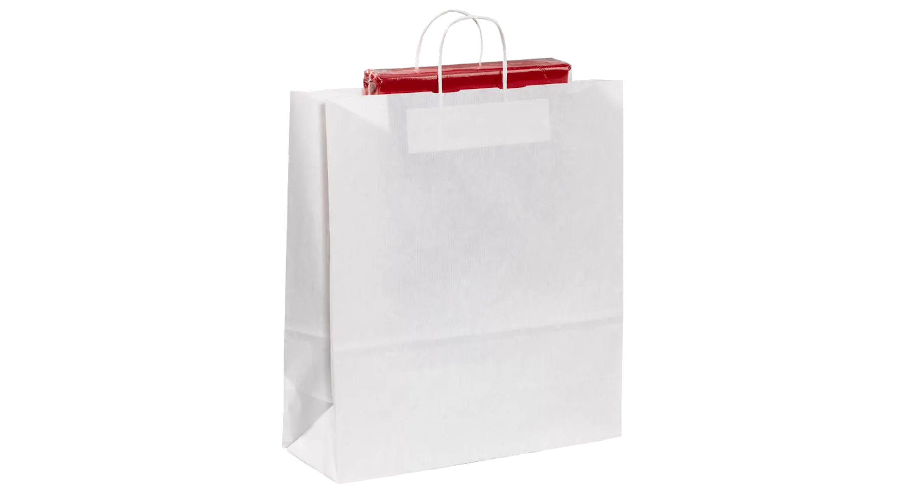 VP Tragetaschen Toptwist weiß 40 x 45 cm 100 g/m² Kraftpapier 50 Stück/Pack weiß